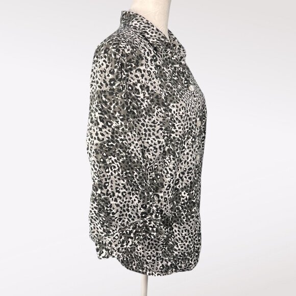 Rebecca Malone Animal Print Button Down XL 100% Cotton - Picture 6 of 8